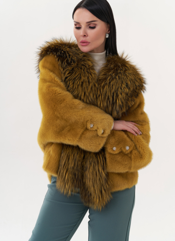 Норковая шуба укороченная