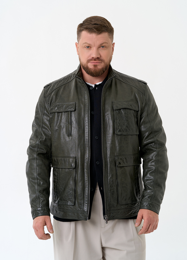 Мужская куртка из натуральной кожи модель № 32547 универмаг малина