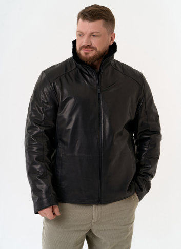 Мужская дубленка черного цвета Мужская дубленка черного цвета