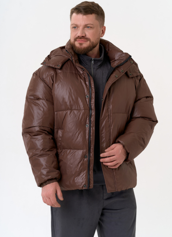 Мужской пуховик коричневого цвета Мужской пуховик коричневого цвета