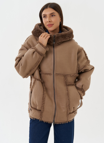 Двухсторонняя дубленка из эко кожи