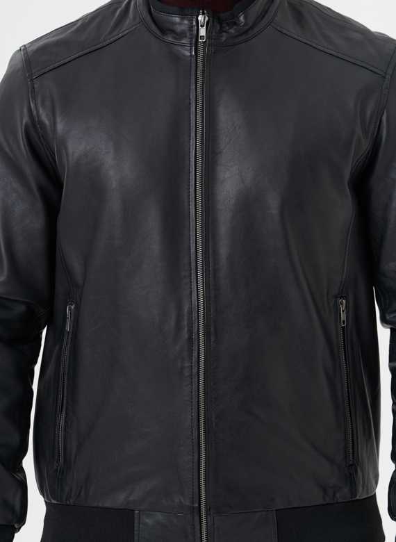 Мужская куртка "бомбер" из натуральной кожи