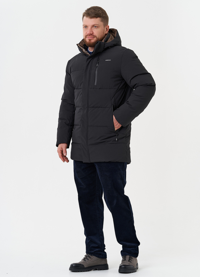 Мужской пуховик с капюшоном модель № 25710 в кредит