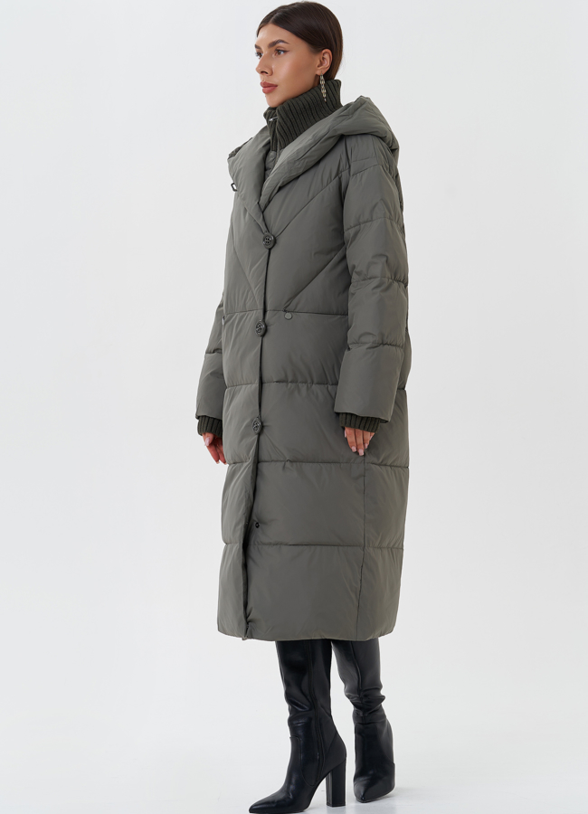 Женский пуховик с манишкой модель № 28565 в кредит