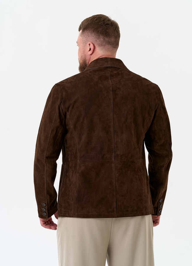 фото Мужской пиджак из натуральной замши модель № 32745