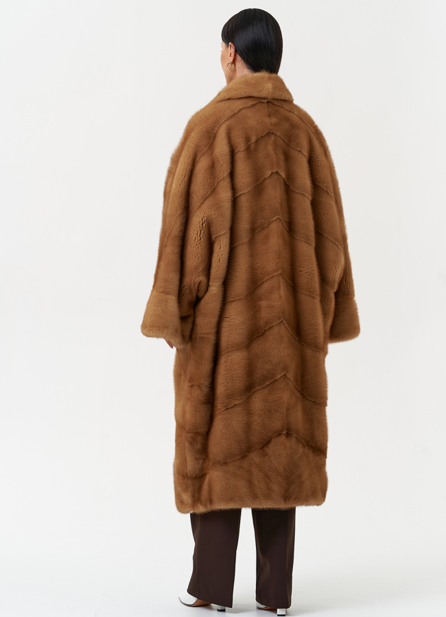 Женская шуба из меха норки с английским воротником модель № 31043 универмаг малина