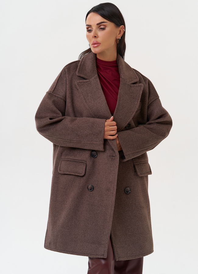 Двубортное женское пальто модель № 31213 универмаг малина