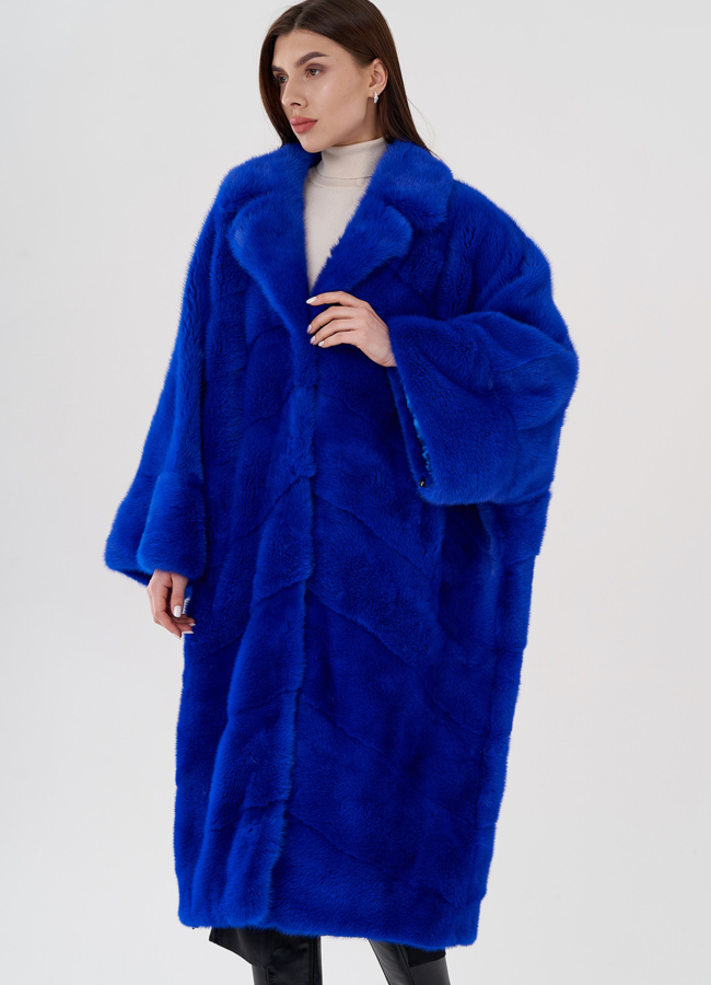 Норковая шуба с английским воротником  модель № 24224 универмаг малина