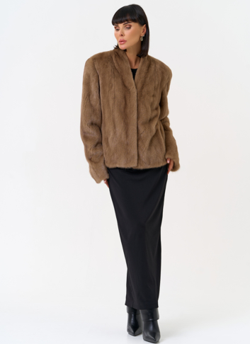 Укороченная шуба из меха норки 