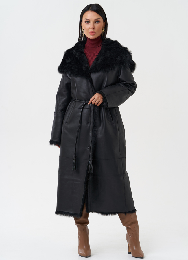 фото Дубленка с отделкой из тосканы модель № 28702