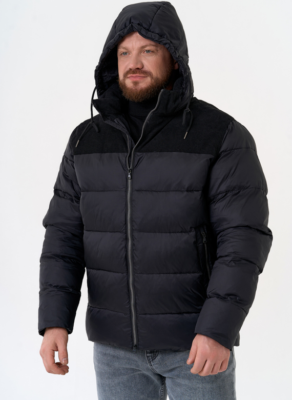 Мужской пуховик с отделкой из вельвета Мужской пуховик с отделкой из вельвета