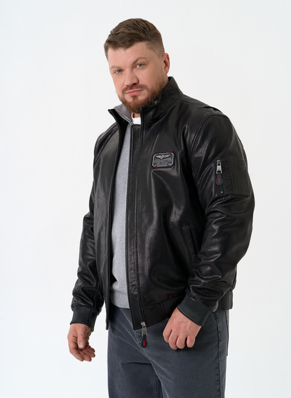 Мужская куртка бомбер из натуральной кожи