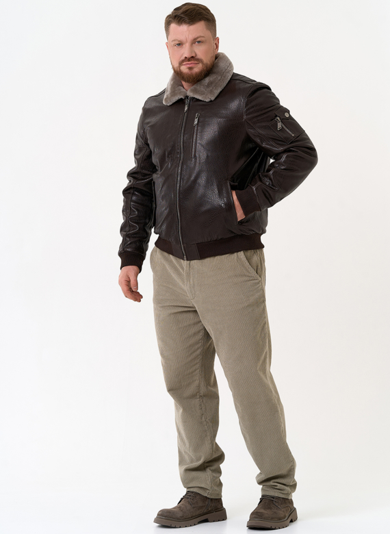 Мужская дубленка коричневого цвета Мужская дубленка коричневого цвета