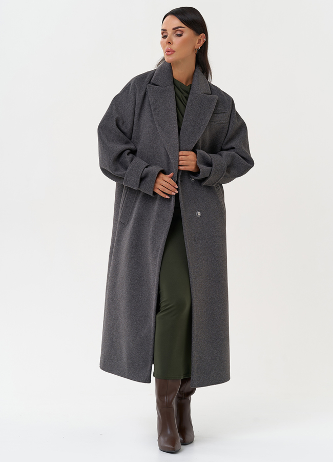 Женское пальто с поясом модель № 31214 универмаг малина