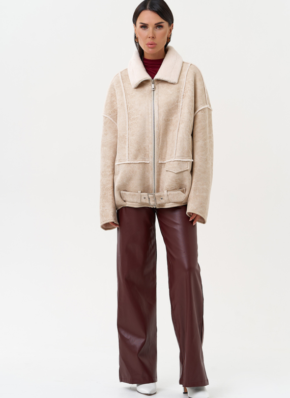 Женская дубленка из эко замши