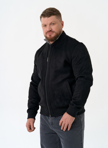 Мужская куртка бомбер из эко замши