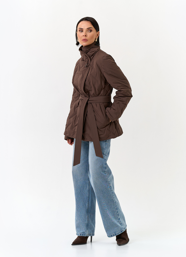 Женская куртка с поясом модель № 32833 в рассрочку