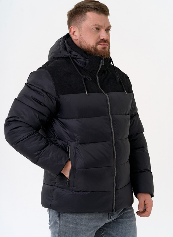 Мужской пуховик с отделкой из вельвета Мужской пуховик с отделкой из вельвета