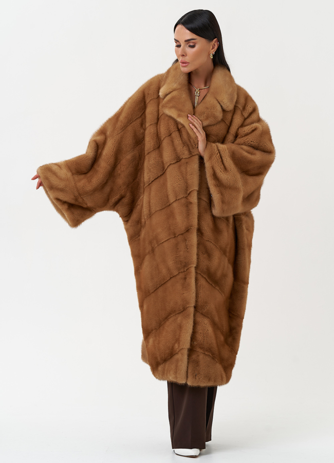 Женская шуба из меха норки с английским воротником модель № 31043 в кредит