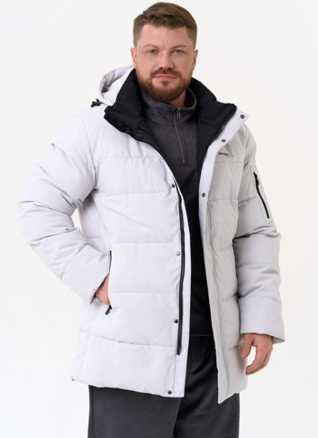 Мужской светлый пуховик с капюшоном Мужской светлый пуховик с капюшоном